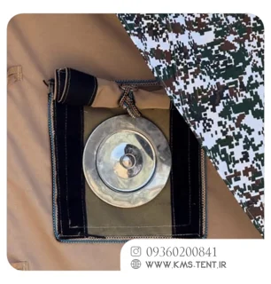 چادر کمپینگ ۵ نفره KMS سایز ۳×۲ کرمی نسکافه‌ای | چادر مسافرتی چهار فصل ضدآب (مدل بدون سایبان بغل)