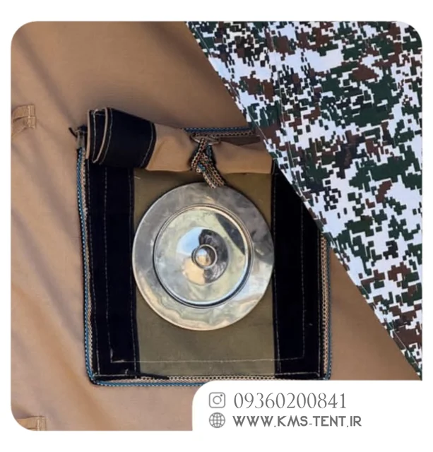 چادر کمپینگ ۵ نفره KMS سایز ۳×۲ کرمی نسکافه‌ای | چادر مسافرتی چهار فصل ضدآب (مدل بدون سایبان بغل)