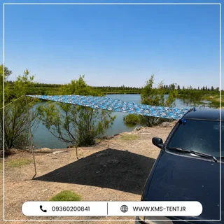سایبان کنار خودرو ضدآب و ضدآفتاب پرتابل ۳ پایه kms (سواری & سدان)