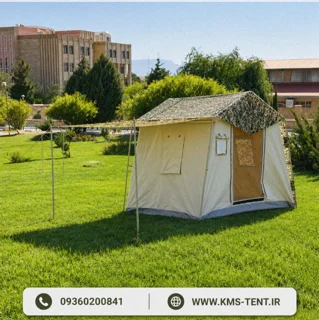 چادر کمپینگ برزنتی سفید پنبه ای گلشن پاکستانی برند KMS سایز ۲×۳ سفید